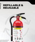 Front view of Commercial Fire Extinguisher For Office And School Use Rechargeable 2A10BC All Metal Valve And Easy Pull Pin