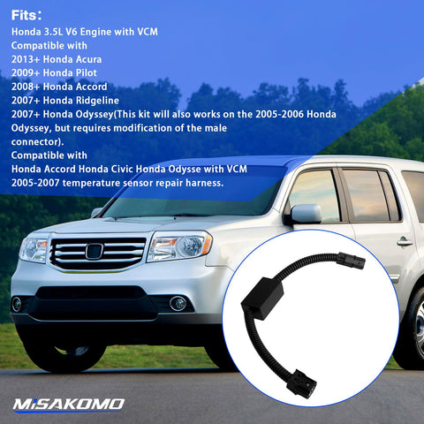 Muzzler Harness Disable Kit for 3.5L V6 VCM Engines, Quiet Noise Eliminator, shown with compatible vehicles like Honda Pilot