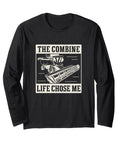 Long Sleeve Tee For Combine Harvester Drivers And Farm Life Fans That Celebrates Field Work, Threshing And Crop Harvesting