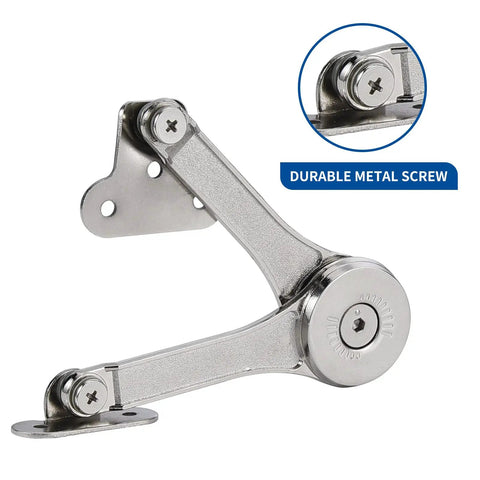 Beefy Lid Stay Hinges For Toy Boxes And Chests, Heavy Duty Soft Close Lid Support, 50Lb Pair, zinc alloy hinge with durable metal screw close-up