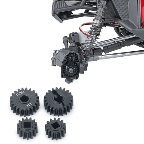 Steel Overdrive Portal Gears Set 0.8M 14T 21T Drive Gears for 1 to 10 Scale RC SCX10 Capra AXI03004 AXI03000 Upgrade.