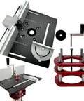Hard As Nails Aluminum Router Lift And Table Insert Plate Heavy Duty Woodworking Bench Upgrade For Engraving Machines Fit 65 Mm Motor Diameter Zero Stress Install Trimmer Base Tool In Matte Black angle view with adjustment features