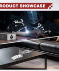 Person using Six Piece Welding Practice Kit With Type 201 Stainless Steel Coupons for MIG welding in workshop setting.