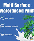All In One Multi Surface Black Paint For Indoor And Outdoor Use No Sanding No Priming Quick Drying For Wood Walls Furniture Cabinets Metal And More 5 Oz image with plant and features