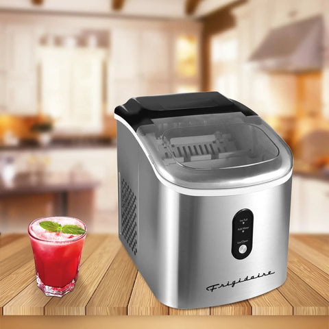 Countertop Ice Maker Stainless Steel With Large Capacity Ice Bucket Self Cleaning Function Heavy Duty Kitchen Gadget