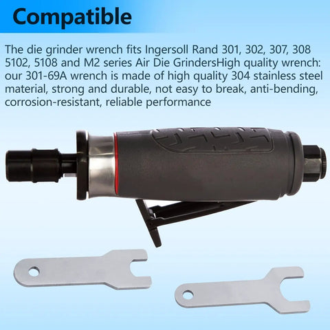 Heavy Duty Pneumatic Die Grinder Wrench Kit 2 Piece Set Including 301 69A Small And 301 69B Large Replacement Jaws with durable steel construction.