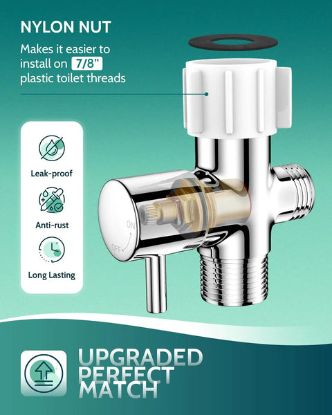 Handheld Bidet Sprayer for Toilet with Adjustable Water Pressure Hose Included No Wipe Needed T-valve installation guide