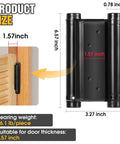 Double Action Spring Hinges For Double Swing Doors, Saloon And Cafe Pub Doors, 6 Inch 201 Stainless Steel, Black Finish, size diagram