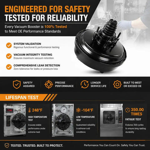 Straight Drop In Vacuum Power Brake Booster Replacement Fits 1995 1997 Chevy Blazer S10 GMC Jimmy Sonoma Hombre Bravada Heavy Duty unit tested for safety and reliability.