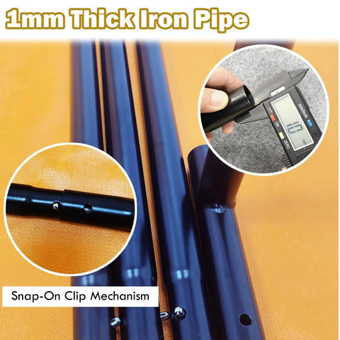 1mm thick iron pipes with snap-on clip for welding safety screen with stand for sparks and debris in workshops and construction zones.