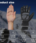 Waterproof Thermal Ski Gloves With 3M Thinsulate Insulation For Snowboarding Cycling And Mountaineering Non Slip Grip size chart