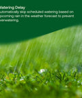 Rain delay feature of 8 Zone Smart WiFi Sprinkler Timer for Indoor and Outdoor Use with Alexa Compatibility, WaterSense ARC8 model.