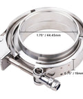 V Band Clamp With Flanges Stainless Steel 304 Quick Release Kit For Exhaust Pipes 1.75 Inch No Gasket Needed