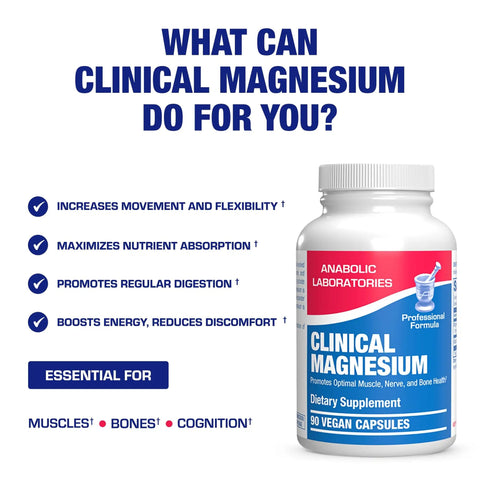 Mega Strong Magnesium Complex 400 Mg Chelated With Glycinate Malate And Citrate For Real Muscle Nerve Bone And Digestive Health Support One Month Supply, 90 vegan capsules bottle