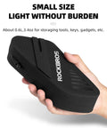 Hand holding Waterproof 0.6L Bike Saddle Bag And Frame Bag For Mountain, Road, And Folding Bikes, Lightweight Top Tube Bag