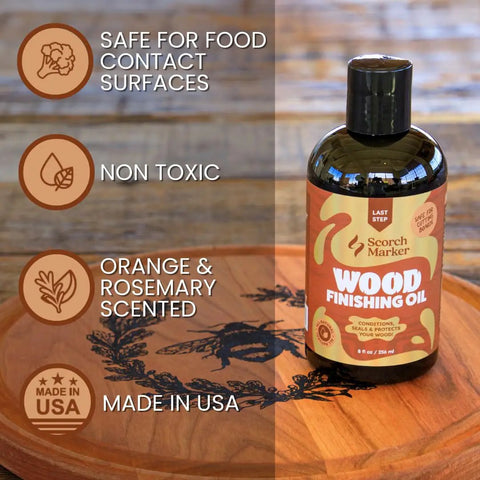 Straight Up Coconut Mct Wood Finishing Oil And Food Safe Cutting Board Sealer, 8 oz bottle on wooden surface.