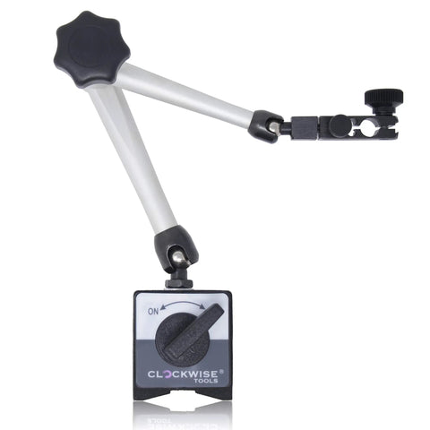 Magnetic Base Stand For Digital Dial Indicators With 176 Lbs Holding Force, Dual Arm Adjustable Height Up To 14.1 Inches, On Off Magnetic Surfaces, Heavy Duty Precision Tool For Alignment And Inspection