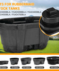 Stock Tank Drain Plug Kit Fits 50 70 100 150 300 Gallon Tanks Replacement Plug For 2 Inch Holes shown with Rubbermaid tanks