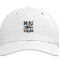 Cool Adjustable White Baseball Hat With Cool Machinist Tool Vise Gauge Square Print For Guys And Men, Perfect Gift For CNC Workers Or Machine Shop Pros Who Rock A Classic Five-Panel Style Everyday - front view showcasing graphic.