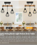 Rustic Farmhouse Pendant Light Fixtures Featuring Real Solid Wood And Sleek Black Metal Shades Perfect For Over Dining Tables Or Kitchen Islands, 3-light design.