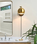 Gold Plug In Wall Sconces Set Of 2 Industrial Vintage Boho Adjustable Lighting Fixtures With E26 Sockets near a bathroom vanity