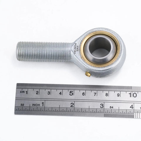 POS18 Rod End Bearing 18mm Bore With Right Hand Male Thread For DIY Projects 3D Printing Hydraulic Cylinders CNC Machines And Heavy Duty Gear Machinery Ideal For Agriculture Garden Tools Motorcycles Trucks And Cars, with ruler