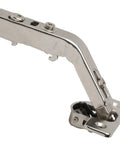 Top Shelf 2 Pack Bi Fold Corner Lazy Susan Hinges With Self Closing Action And 135 Degree Sweep in nickel finish.