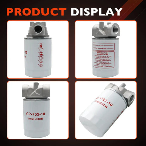 Heavy Duty Hydraulic Oil Filter Assembly 10 Micron For Petroleum Fluids Three Quarters Inch NPT Return Line Filter Housing