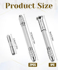 Top Shelf 3 Piece Pin Vise Set Featuring Double Ended Hand Drills With Solid Brass Chucks showing sizes of 1PC and 2PCS.