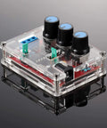 XR2206 Precise Function Signal Generator Module Pro Grade DIY Kit With Sine Square And Triangle Outputs 1Hz To 1MHz Range 9 To 12V DC Input Amplitude 0 To 3V Low Distortion Under One Percent Clear Case Pack Of Two showing close-up of module with clear casing and knobs