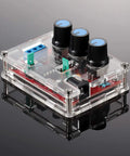 XR2206 Function Signal Generator Module For DIY Projects with clear transparent case showing controls and circuit components.