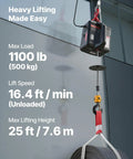 2 In 1 Electric Hoist Winch With 1100 Lb Capacity And 1500W Power Portable Winch Crane For Factory Warehouse And Garage 25 Ft Lift Height And 16.4 Ft Per Min With Manual And Wireless Remote Control lifting coil