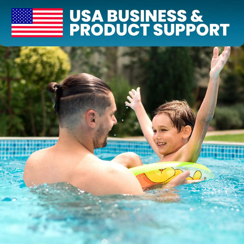 Father and son in pool emphasizing USA support for Replacement Heater Thermistor Sensor 42001-0053S For Spa And Pool