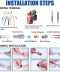 Installation steps for Tough As Nails 2 Pin Gray Waterproof Electrical Connector Kit with seals for truck, RV, marine wiring.