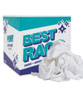 Bulk T Shirt Rags 5 Lb Box White Cotton Wiping Cloths For Paint, Stain, Grease Cleanup In Shop And Auto Use