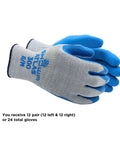 Atlas 300 Original 1994 Crinkle Grip Work Gloves With Natural Latex Palm Heavy Duty 10 Gauge Blue Large 12 Pair