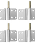 4 Pack Aluminum Alloy Heavy Duty Lift Off Door Hinges For Bathroom And Toilet Doors, Detachable Flag Hinges For Indoor Use