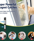 6 Pack Heavy Duty Magnetic Cabinet Door Catch With Twin Magnet Power and 30 Lb Holding Force, Includes Screws And Adhesive