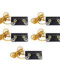 5PCS ESD Wrist Strap Ground Socket Kit with L Shaped Ring Connector and 1.75m Cable, shown with yellow grounding cables