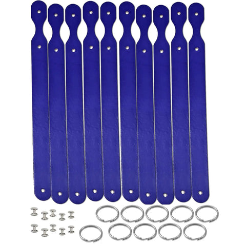 Grab These Straight Up Smooth Vegetable Tanned Leather Keychain Blanks 10 Pack Diy Craft Kit with solid rings and rivets