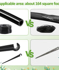 Components of the 164Ft Drip Irrigation Kit for Gardens and Yards, Auto Watering System with 1/4 Inch Tubing and accessories.
