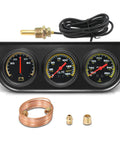 Dope 2 Inch 52mm Triple Gauge Kit For Car Dash Mount, Oil Pressure 0-150 Psi, Water Temperature 100F To 280F, Ammeter -60 To 60A