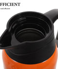 Snag This Game Changing Slick Car Heating Kettle Holding 1000 Ml With A Premium Stainless Steel Shell, orange interior spout view.