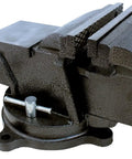 Heavy Duty 6 Inch Bench Vise With 36 Degree Swivel Base Hardened Serrated Jaws Built In Anvil Three Mounting Holes