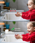 Universal Faucet Extender For Bathroom Sink And Kitchen Tap With Soft Spray Aerated Nozzle And Anti Splash Guard Easy Peasy Setup Durable Chrome Trim Top Shelf Pick For Smooth Daily Water Flow Control demonstrated on a faucet with water flowing.