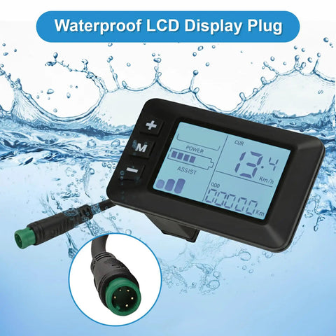 Five Pin LCD Color Display Controller For Electric Bikes And Scooters, Plug And Play Setup, Compatible With 24V 36V 48V Systems, Wireless Speedometer And Odometer Monitor, Waterproof Connector, Easy Install E Bike Control Panel