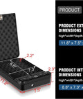Fast Access Fingerprint Gun Safe For Pistols With Quick Open Automatic Door Biometric Lock Box open view and dimensions