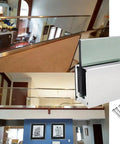 Heavy Duty Aluminum Glass Railing Spigot Kit specific for 10 to 17 mm glass panel, installed on a balcony with screws visible.