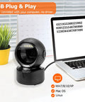 Automatic Omnidirectional Desktop Barcode Scanner Hands Free USB Wired QR Code Reader for 1D 2D Barcodes in office setup