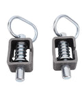 Spring Latch Weld On Kit-for Trailer Door/Gate showing dual components with springs in a durable gray metal housing.